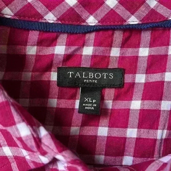 Talbots Petite Woodland Berry XL Plaid Button Down - Picture 7 of 10